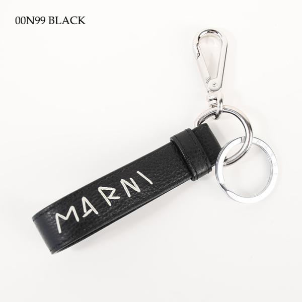 MARNI ロゴ刺しゅう レザーキーリング