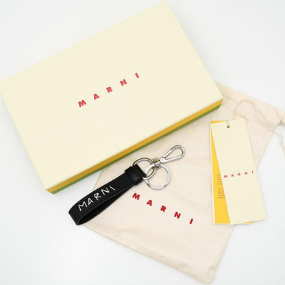 MARNI ロゴ刺しゅう レザーキーリング