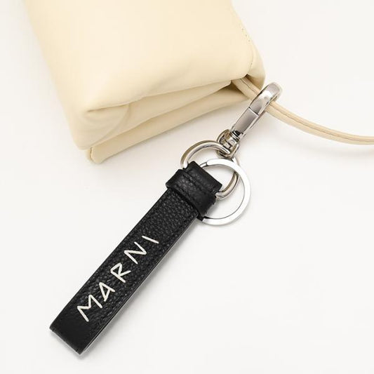 MARNI ロゴ刺しゅう レザーキーリング