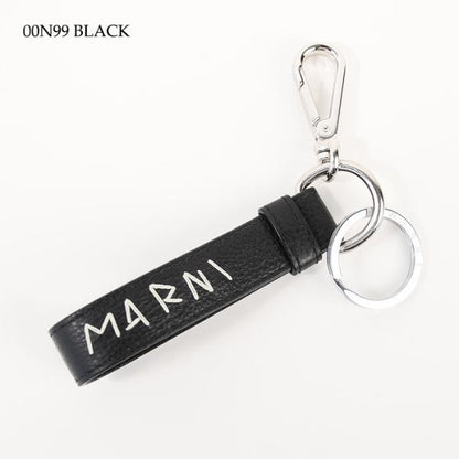 MARNI ロゴ刺しゅう レザーキーリング