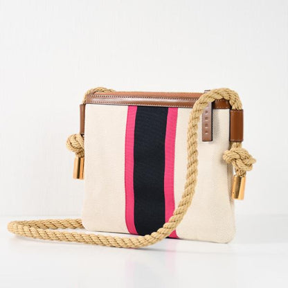 MARNI ストライプキャンバスショルダーバッグ