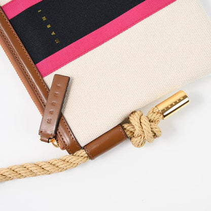 MARNI ストライプキャンバスショルダーバッグ