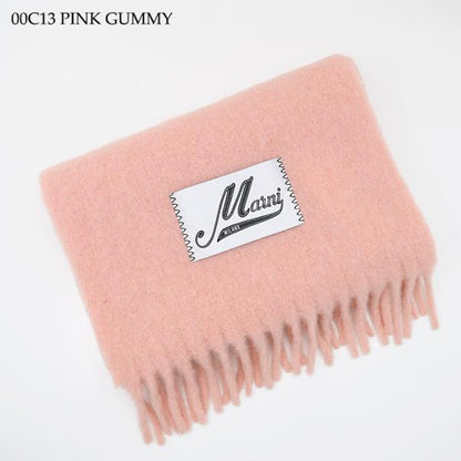 MARNI MARNI ブラッシュドアルパカ製 ロゴパッチスカーフ