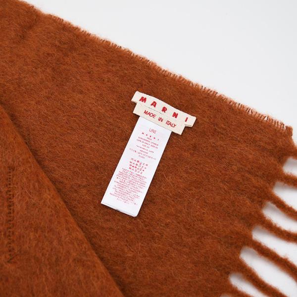 MARNI MARNI ブラッシュドアルパカ製 ロゴパッチスカーフ