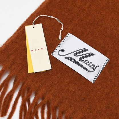 MARNI MARNI ブラッシュドアルパカ製 ロゴパッチスカーフ