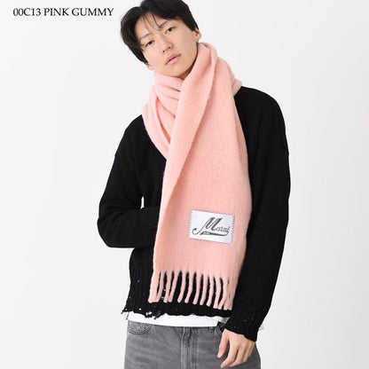 MARNI MARNI ブラッシュドアルパカ製 ロゴパッチスカーフ