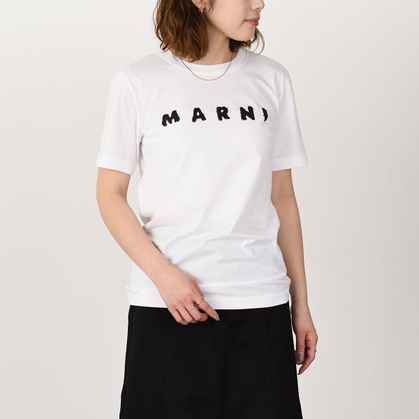 MARNI Marni scribble logo jersey T-shirt 