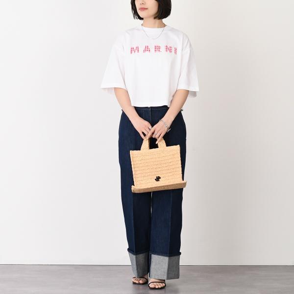 MARNI T-shirt in jersey cotton with checked Marni logo 