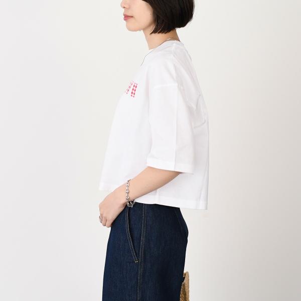 MARNI T-shirt in jersey cotton with checked Marni logo 
