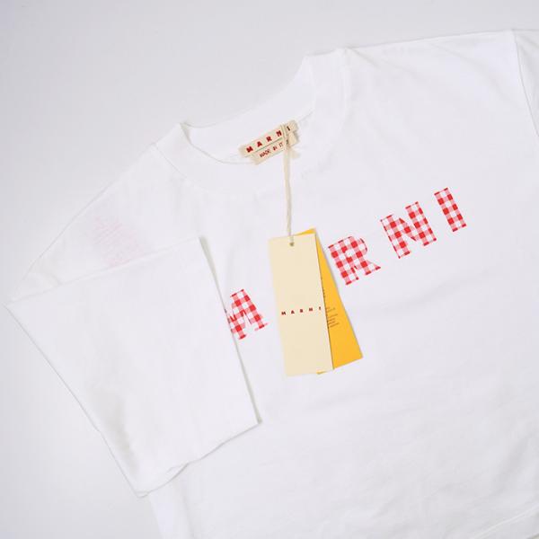 MARNI T-shirt in jersey cotton with checked Marni logo 