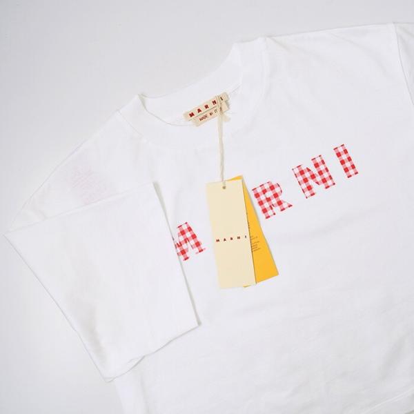 MARNI T-shirt in jersey cotton with checked Marni logo 