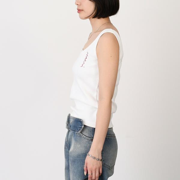 MARNI Embroidered logo tank top 