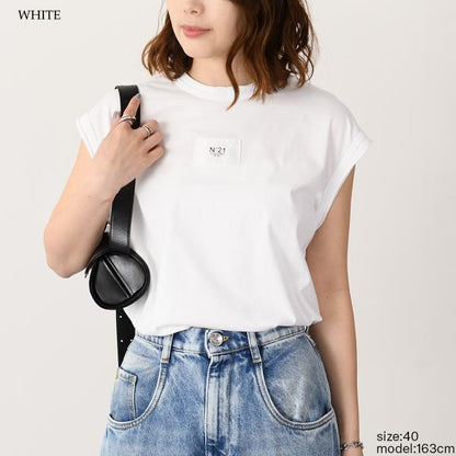 N21 numero ventuno ロゴグラフィックプリント ノースリーブ