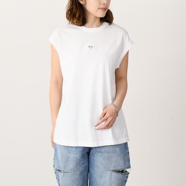 N21 numero ventuno ロゴグラフィックプリント ノースリーブ