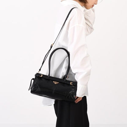 PRADA プラダ プラダ ボニー ミディアム レザー ハンドバッグ