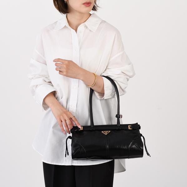 PRADA プラダ プラダ ボニー ミディアム レザー ハンドバッグ