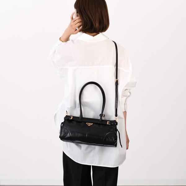 PRADA プラダ プラダ ボニー ミディアム レザー ハンドバッグ