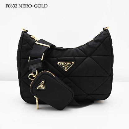 PRADA Ry-Nylon 퍼티드 호보 숄더 