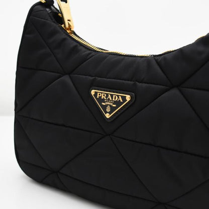 PRADA Ry-Nylon 퍼티드 호보 숄더 