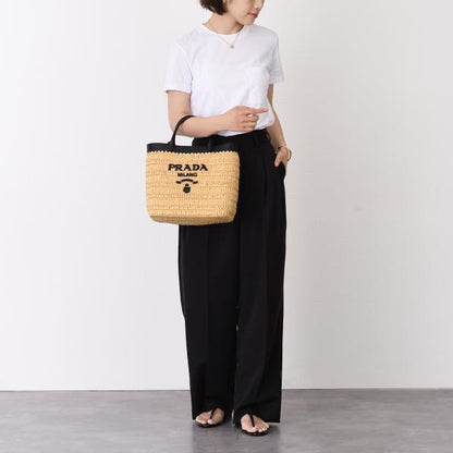 PRADA プラダ スモール クロシェxレザー トートバッグ