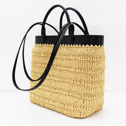 PRADA プラダ スモール クロシェxレザー トートバッグ