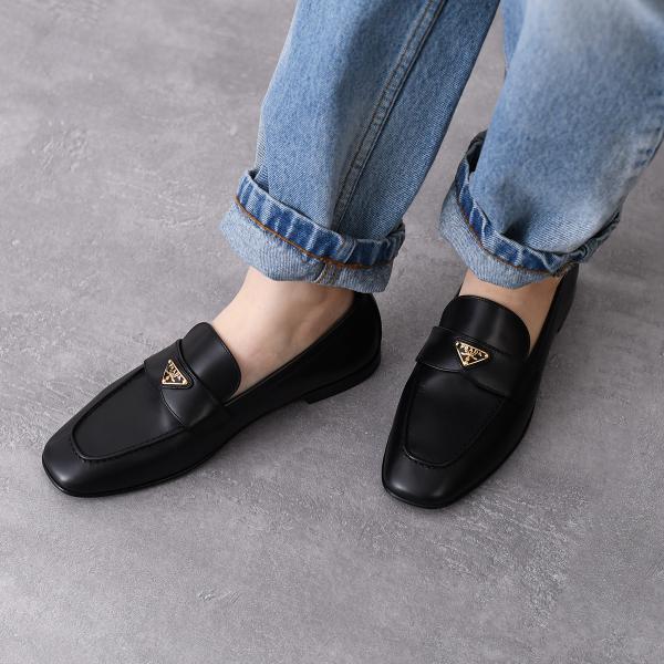 PRADA プラダ トライアングルロゴ レザーローファー