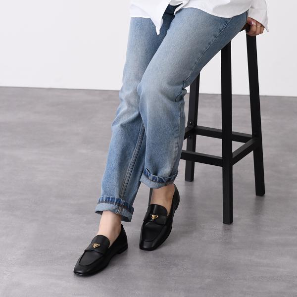 PRADA プラダ トライアングルロゴ レザーローファー