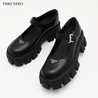 PRADA プラダ ブラッシュド レザー モノリス メリージェーン