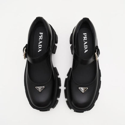 PRADA プラダ ブラッシュド レザー モノリス メリージェーン