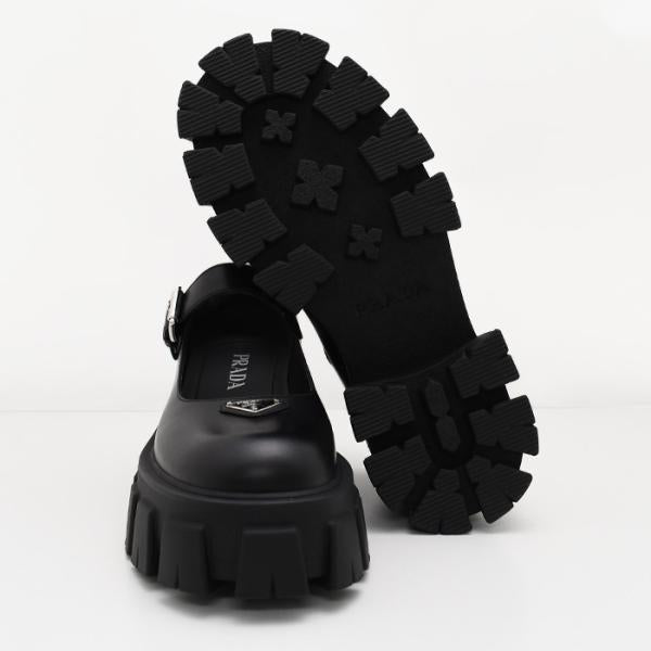 PRADA プラダ ブラッシュド レザー モノリス メリージェーン