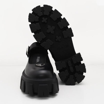 PRADA プラダ ブラッシュド レザー モノリス メリージェーン