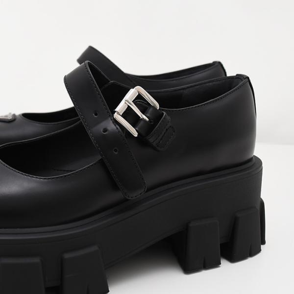 PRADA プラダ ブラッシュド レザー モノリス メリージェーン
