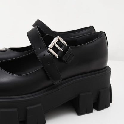 PRADA プラダ ブラッシュド レザー モノリス メリージェーン