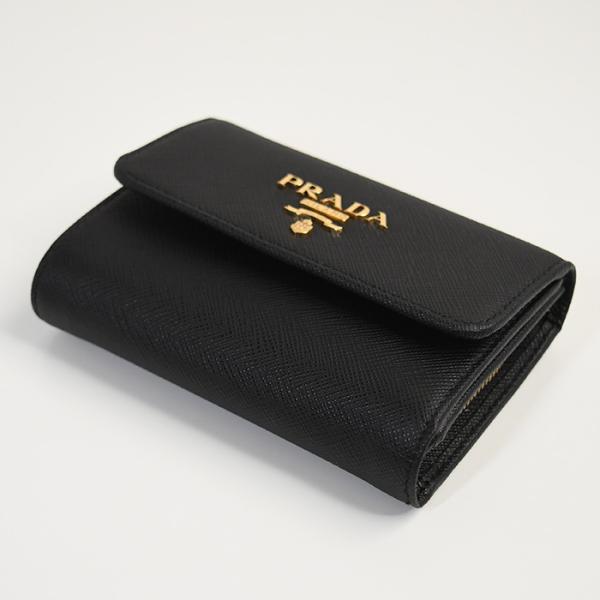PRADA 프라다 사피아노 가죽 삼중 지갑 