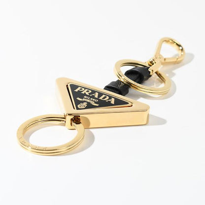 PRADA レザー×メタル キーリング