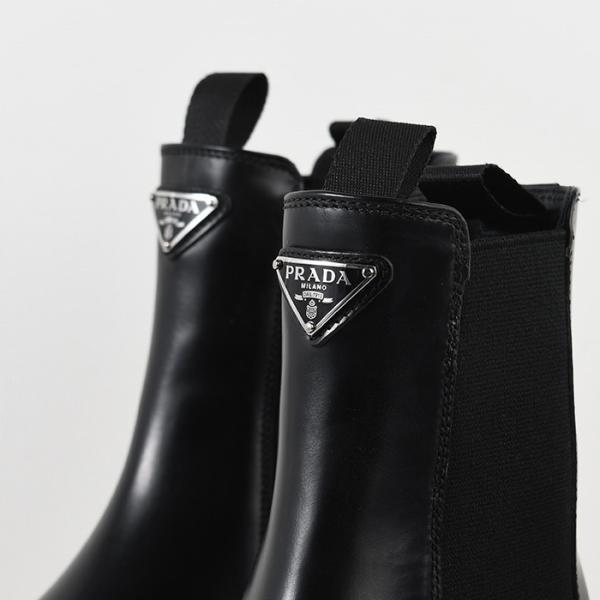 PRADA プラダ モノリス ブラッシュドレザー チェルシーブーツ