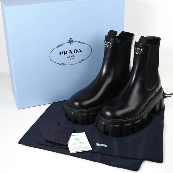 PRADA プラダ モノリス ブラッシュドレザー チェルシーブーツ