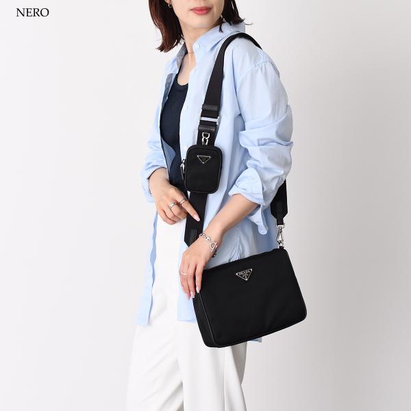 PRADA Re-Nylon サフィアーノレザーショルダーバッグ