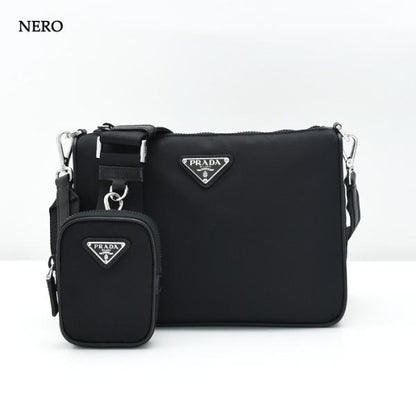 PRADA Re-Nylon サフィアーノレザーショルダーバッグ