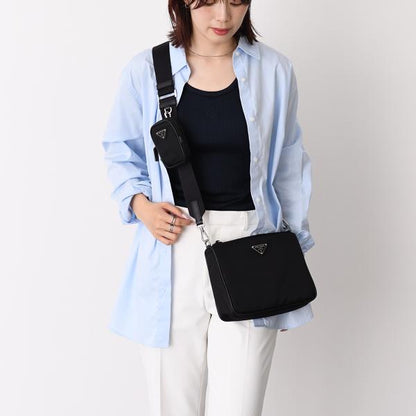 PRADA Re-Nylon サフィアーノレザーショルダーバッグ