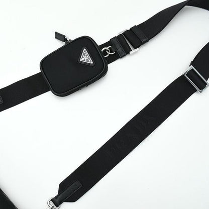 PRADA Re-Nylon サフィアーノレザーショルダーバッグ