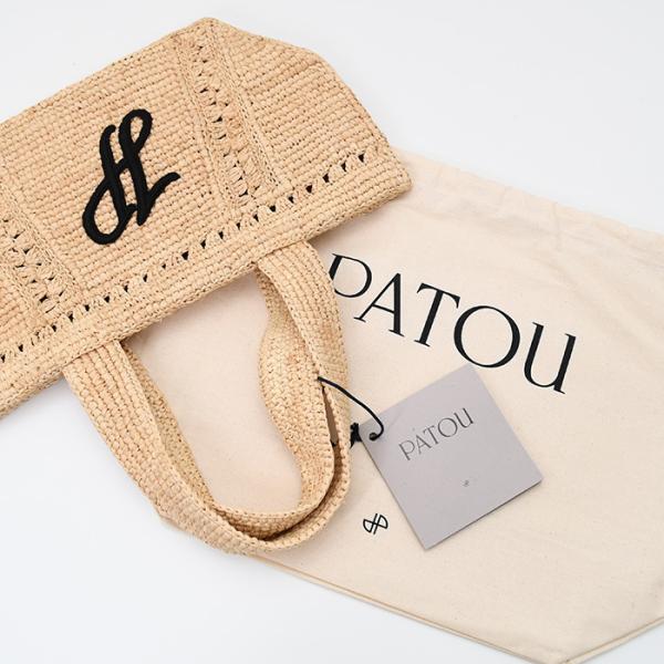 PATOU パトゥ ラフィア パトゥ ロゴ トラペーズ トート スモール