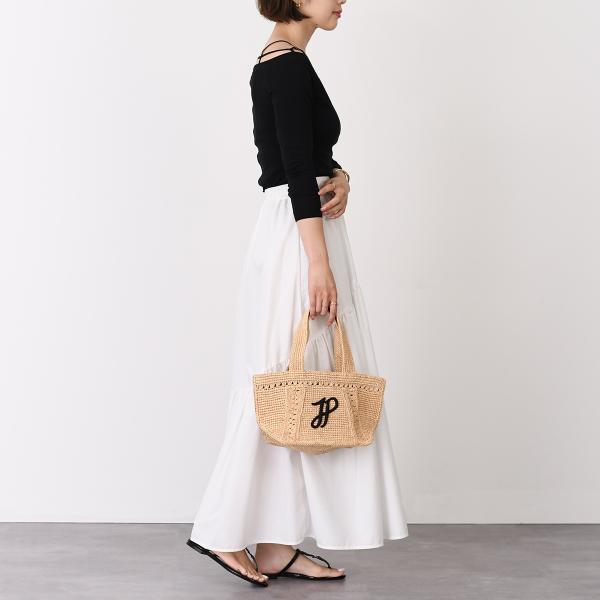 PATOU パトゥ ラフィア パトゥ ロゴ トラペーズ トート スモール