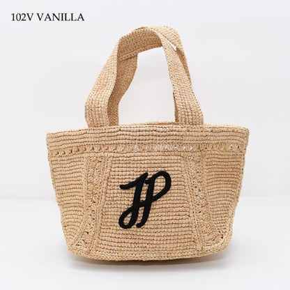 PATOU パトゥ ラフィア パトゥ ロゴ トラペーズ トート スモール