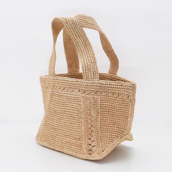 PATOU パトゥ ラフィア パトゥ ロゴ トラペーズ トート スモール