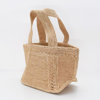 PATOU パトゥ ラフィア パトゥ ロゴ トラペーズ トート スモール