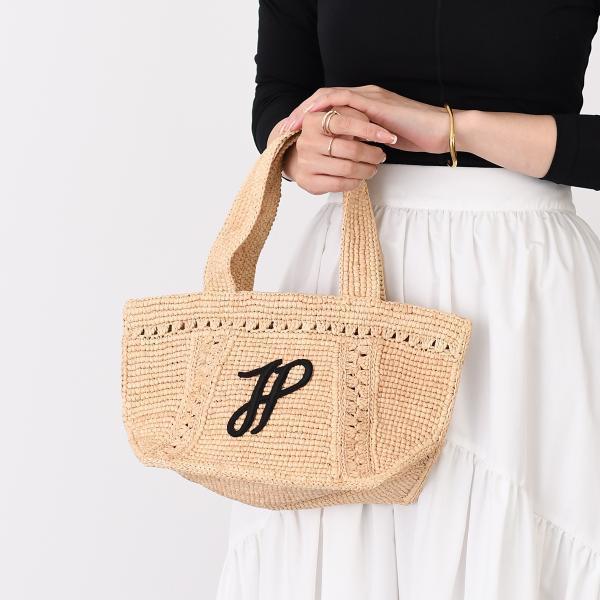 PATOU パトゥ ラフィア パトゥ ロゴ トラペーズ トート スモール