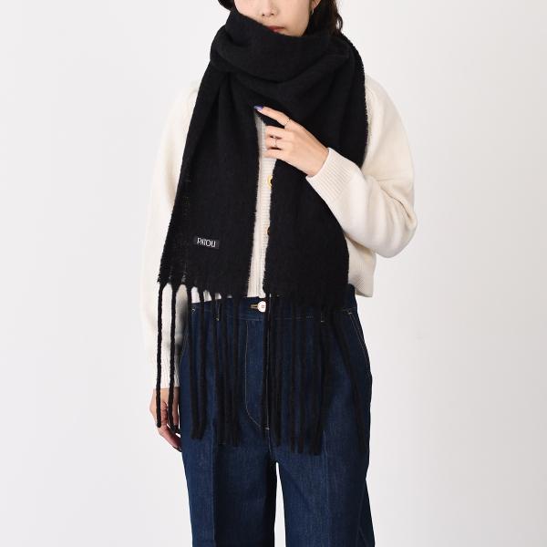 PATOU パトゥ アルパカ ウールブレンド ロングフリンジ スカーフ