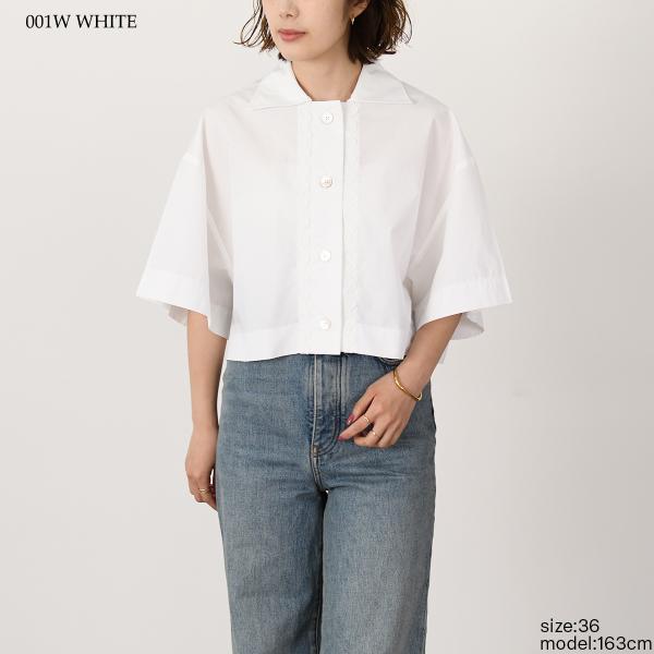 PATOU サステナブルコットン製ウェーブ クロップドシャツ