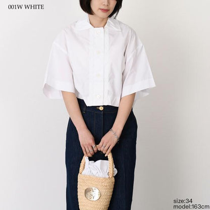PATOU Sustainable cotton wave cropped shirt 
